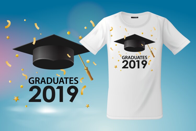 t-shirt template for graduates class 2019 vector image