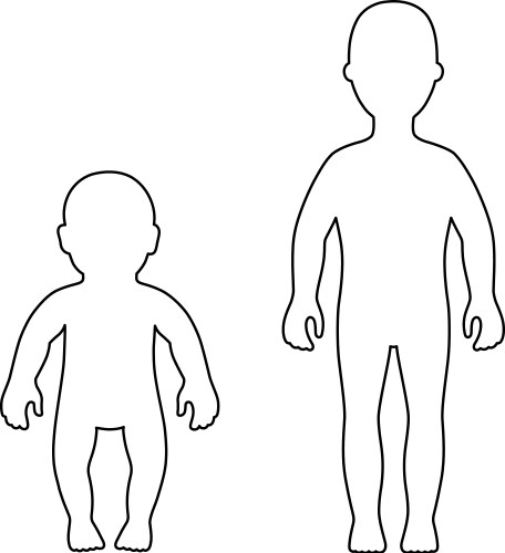 Silhouette child baby set vector image