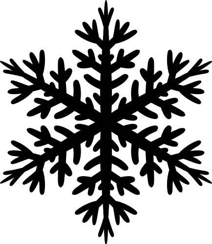 Simple black freehand icon of a snowflake vector image