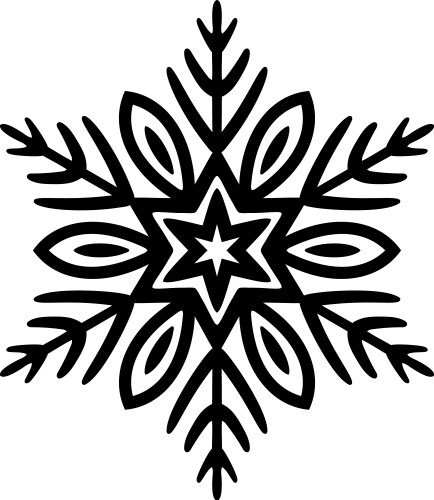 Simple black freehand icon of a snowflake vector image