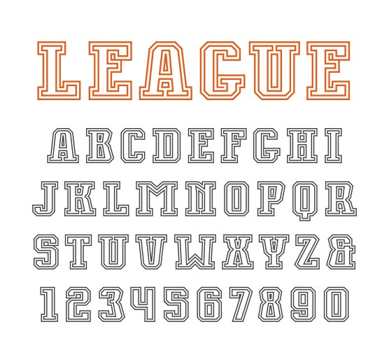 double contour serif font in sport style vector image