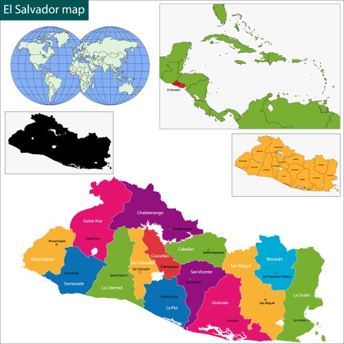 El salvador map vector image