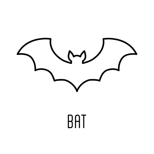 Bat line icon outline sign linear style vector image