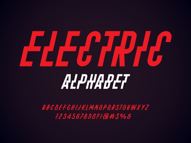 Electric font vector image