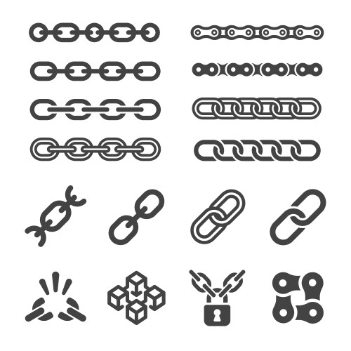 chain icon set vector image