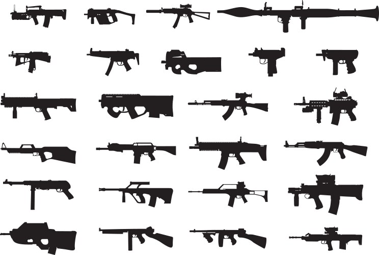 Military guns vector image