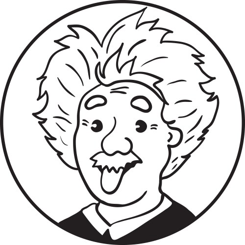 Albert einstein portrait with tongue out vector image