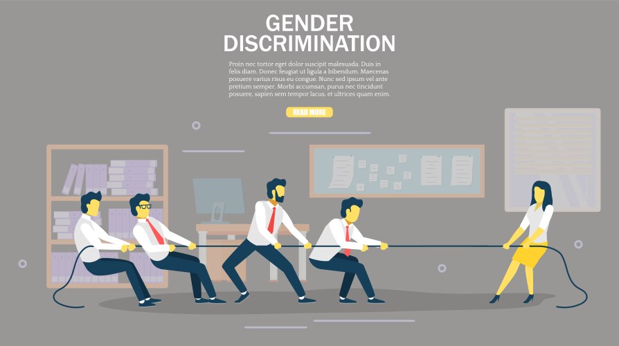 gender discrimination web banner design vector image