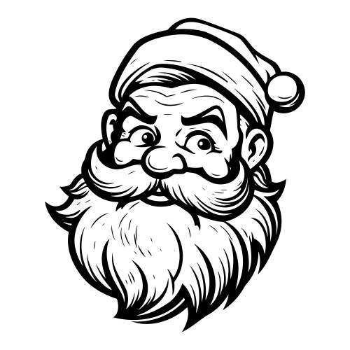 Santa claus face beard moustache happy xmas vector image