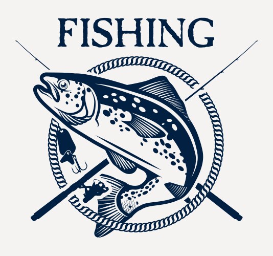 trout fishing vector image