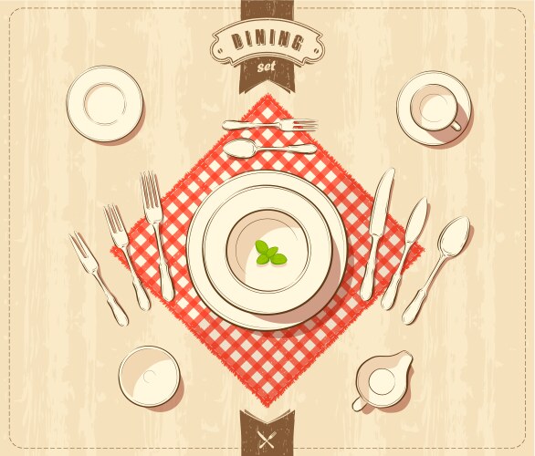 Dining set vector image