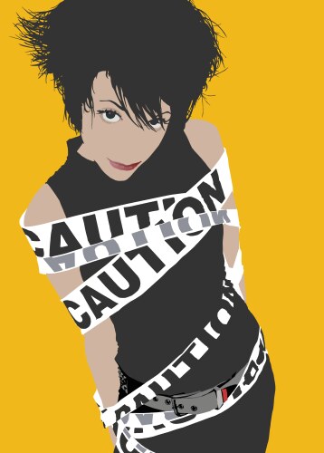 caution vector image