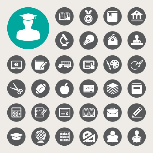 Education icons set vector image