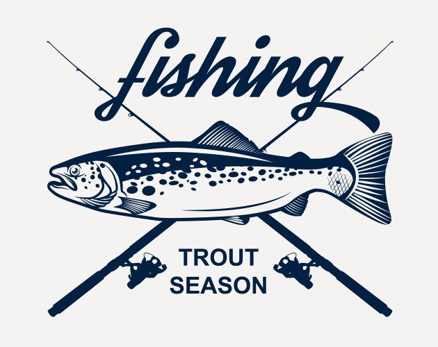 trout fishing vector image