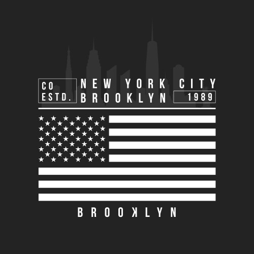 new york brooklyn typography for t-shirt print vector image