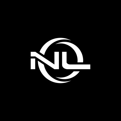 Nl logo monogram design template vector image