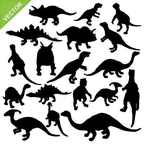 Dinosaur silhouette vector image