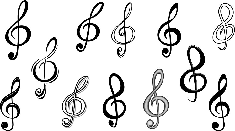 Music note keys vector image