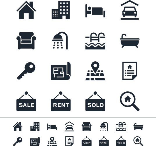 Real estate icons vector image