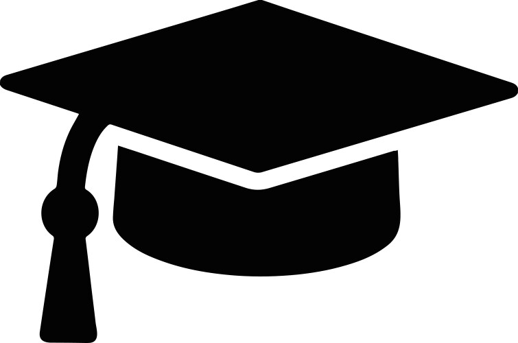 Grad hat education high school college graduation vector image