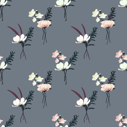 Decorative seamless floral pattern with hand drawn vector image