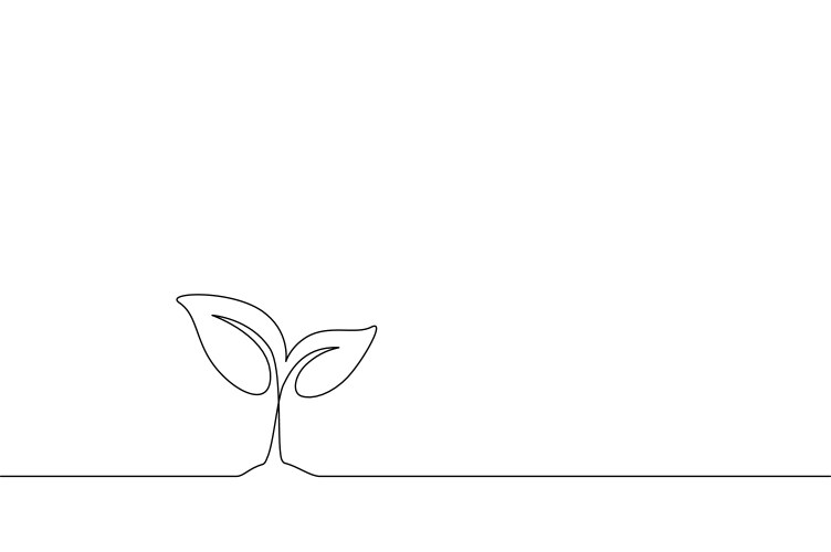 growth plant in one continuous line drawing vector image