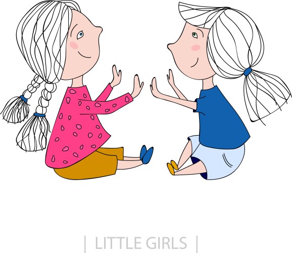 Little girls laughing vector image