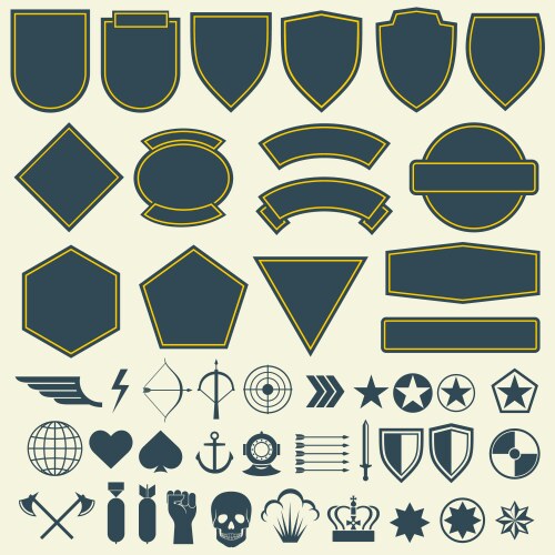 Elements for military army patches badges vector image