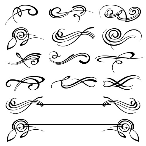 Calligraphy swirls ornate flourish vector image