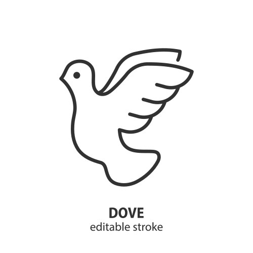 Dove line icon bird symbol of peace vector image