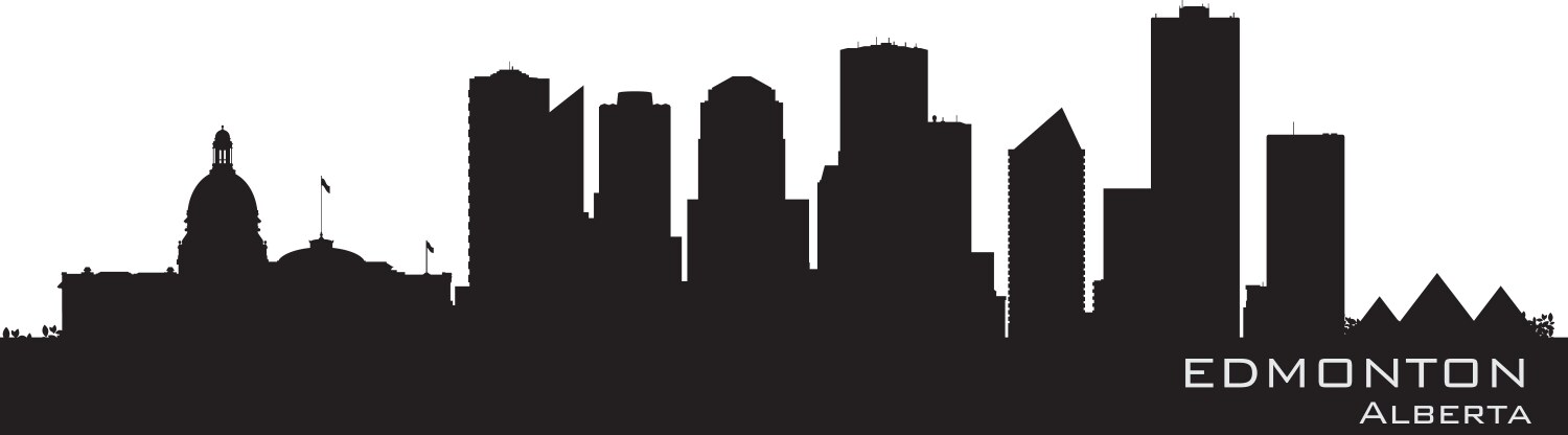 edmonton canada skyline detailed silhouette vector image