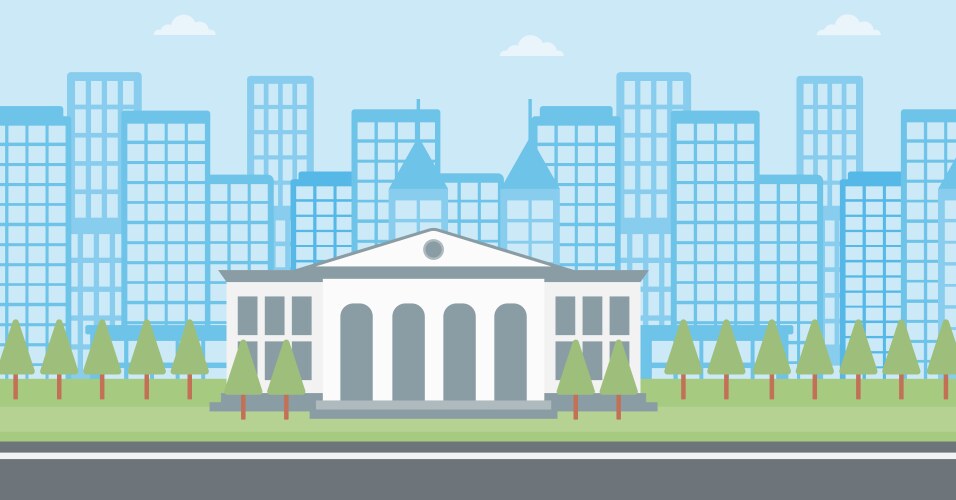 Background of educational building vector image