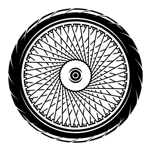 Custom motorcycle wheel monochrome vector image