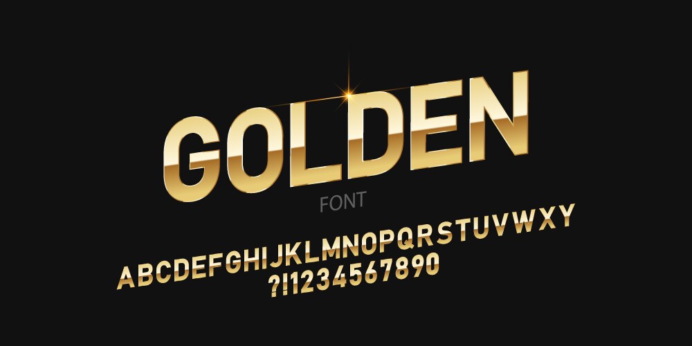 Golden alphabet vector image