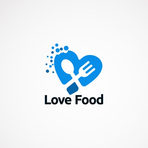 Love food logo designs concept icon element vector image