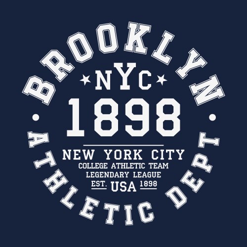 new york brooklyn typography badge for t-shirt vector image