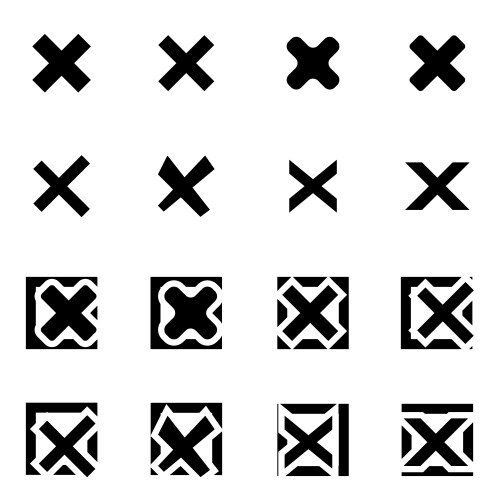 black rejected icon set vector image