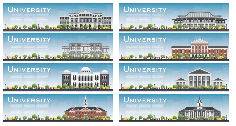 set of university study banners vector image