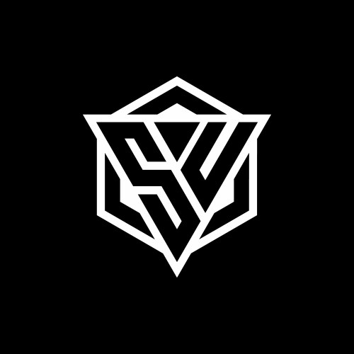 su logo monogram with triangle and hexagon shape vector image