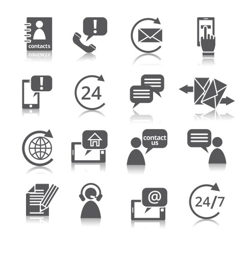 Contact us service icons vector image