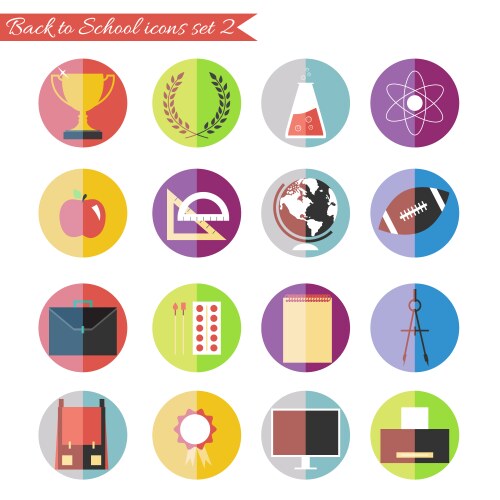 back to school icons set vector image