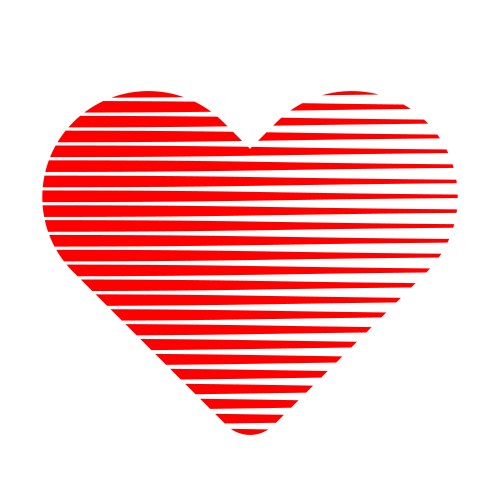 Heart shape with lined pattern icon symbol vector image