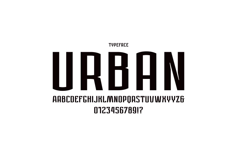 narrow sans serif font in urban style vector image