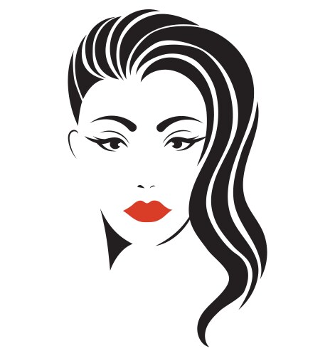 portrait a girl head beautiful face vector image