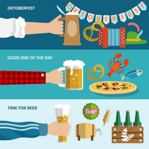 Beer banner set vector image