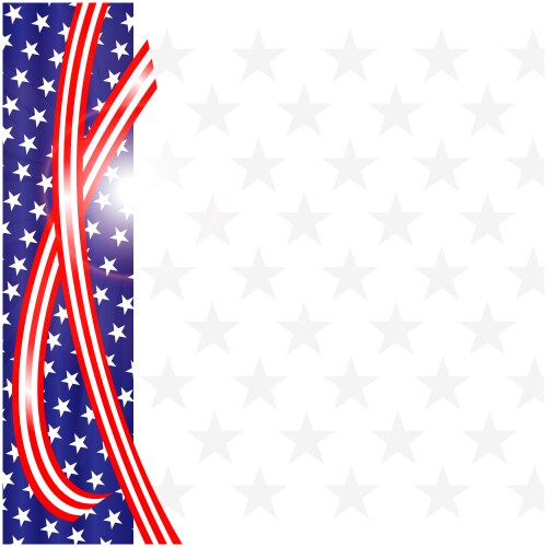 Usa flag symbols wave ribbon border vector image