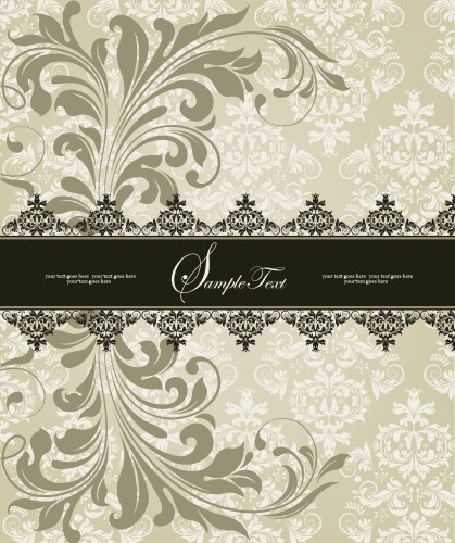 invitation vintage card with floral ornament vector image