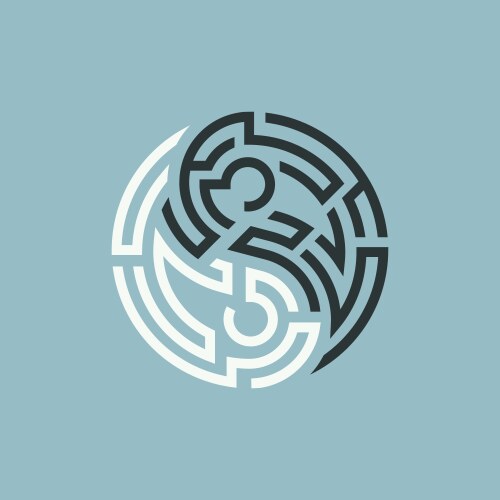 Yin yang maze vector image