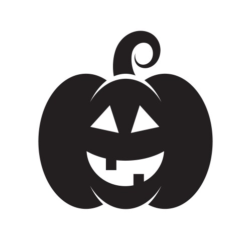 Black icon of halloween pumpkin vector image