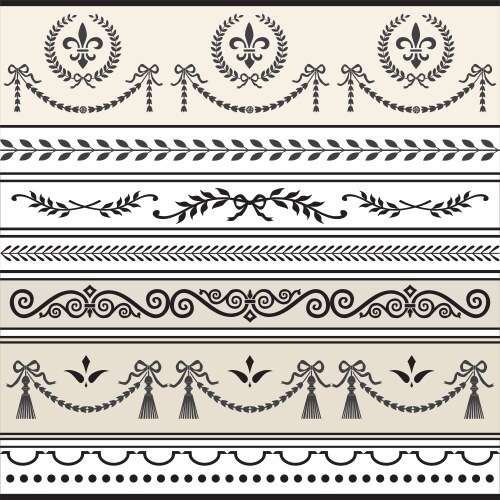 Antique scroll borders vector image